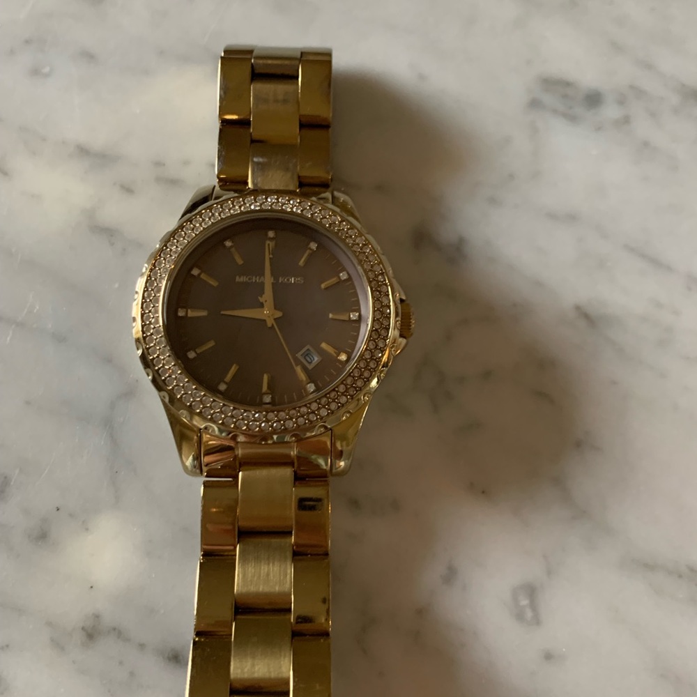 Michael Kors Gold Watch with Crystal Accents